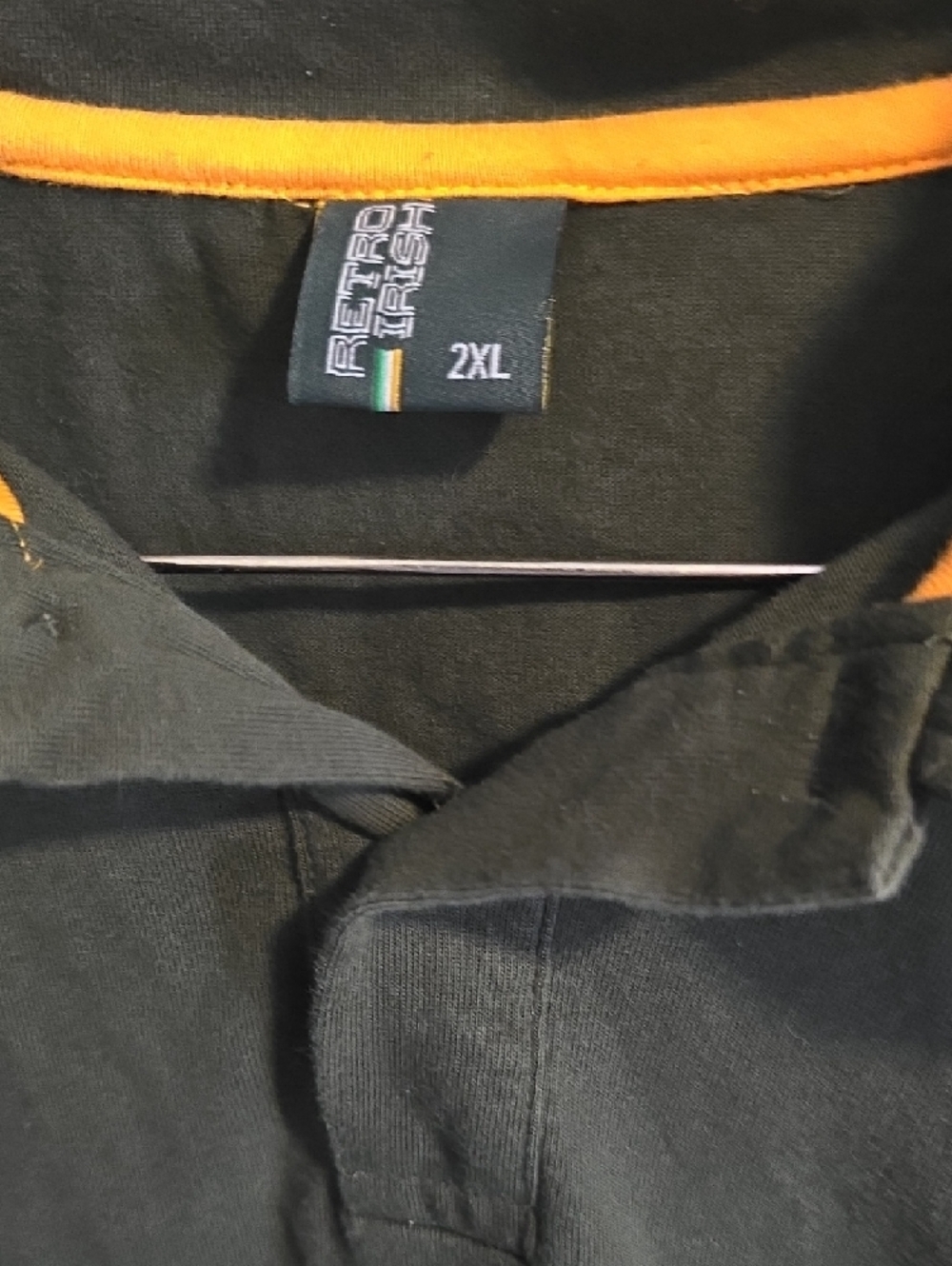 Etro Dark Green Long Sleeve Polo with White & Gold Stripes - Picture 2 of 6